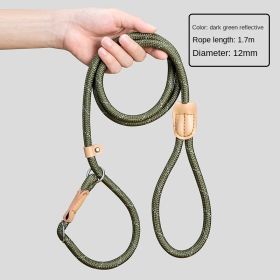 Amazon's best-selling pet products, nylon cat and dog traction rope wholesale (colour: P-Chain - Dark Green (12MM))